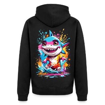 Requin - Veste à capuche bio Premium Unisexe - noir - Dos - Nico (187cm)