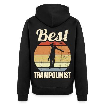 Vintage Trampolinspringen - Unisex Premium Bio Zip Hoodie - Schwarz - Hinten - Nico (187cm)