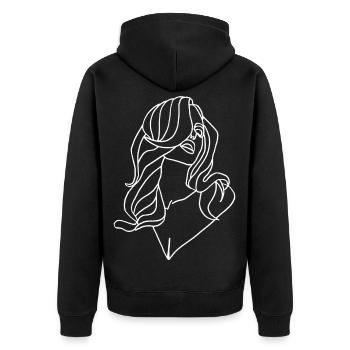 Portrait of a woman in white - Unisex Premium Organic Zip Hoodie - black - Back - Nico (187cm)