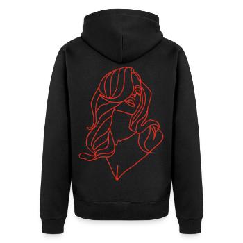 Portrait of a woman in red - Unisex Premium Organic Zip Hoodie - black - Back - Nico (187cm)