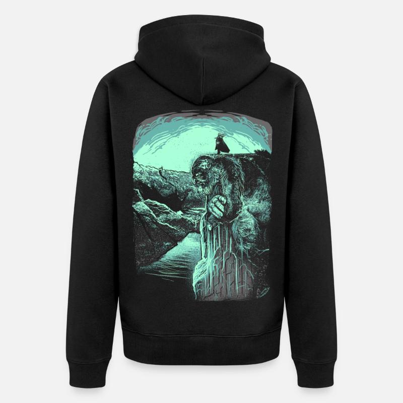 Pulpit Rock - Troll - Norvège - Veste à capuche bio Premium Unisexe - noir