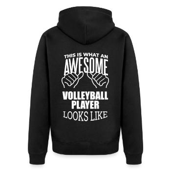 Volley-ball-ball Volley-volley-ball - Veste à capuche bio Premium Unisexe - noir - Dos - Nico (187cm)