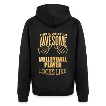 Volley-ball-ball Volley-volley-ball - Veste à capuche bio Premium Unisexe - noir - Dos - Nico (187cm)
