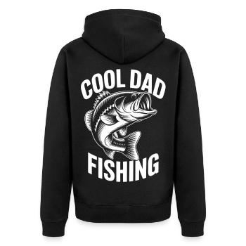 Motif de pêche cool pour papa - Veste à capuche bio Premium Unisexe - noir - Dos - Nico (187cm)