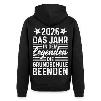 2026 Year Legends End Primary School - Unisex Premium Organic Zip Hoodie - black - Back - Nico (187cm)