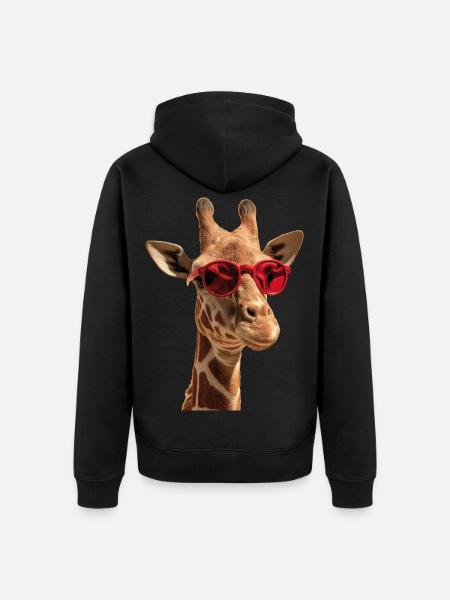 Giraffe Sunglasses - Unisex Premium Organic Zip Hoodie - black