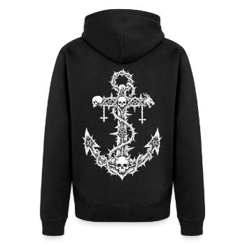 Occult Anchor – Art du Metal Extrême - Veste à capuche bio Premium Unisexe - noir - Dos - Nico (187cm)