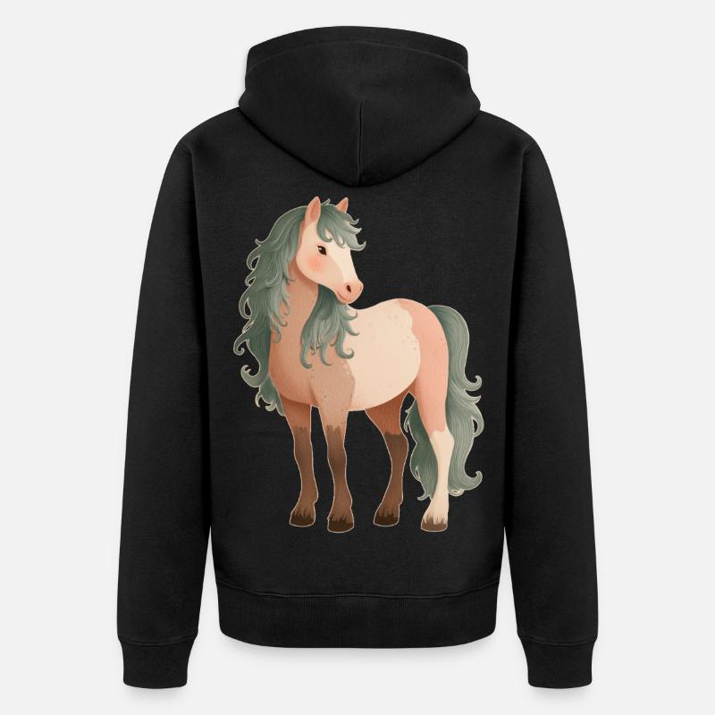 Cheval Poney Mignon - Veste à capuche bio Premium Unisexe - noir