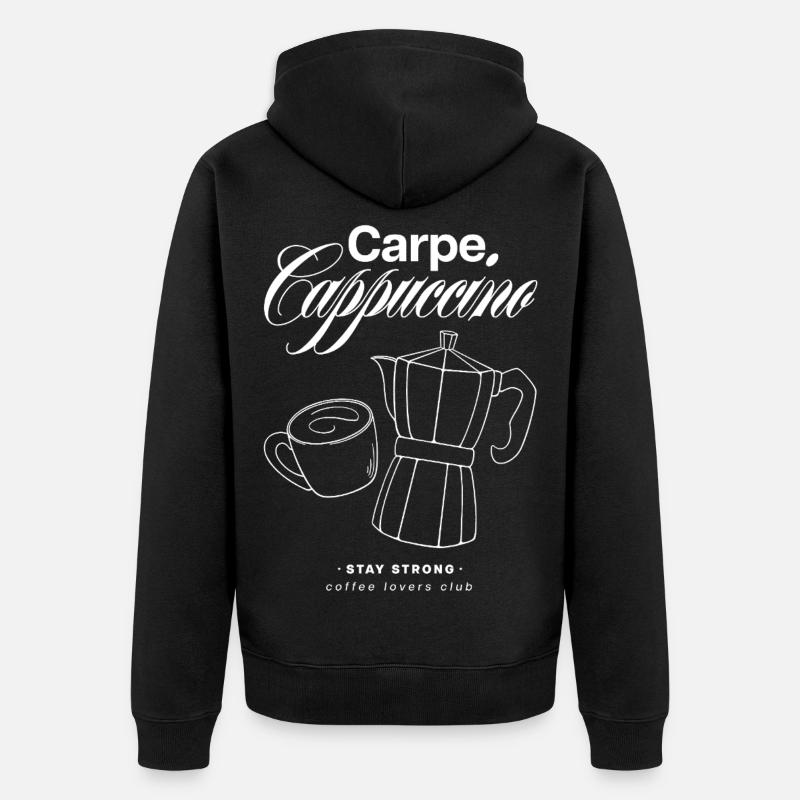 Carpe Cappuccino Design - Veste à capuche bio Premium Unisexe - noir