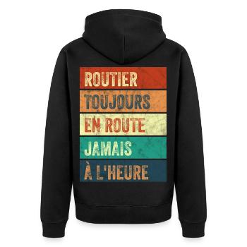 Routier Toujours en Route - Veste à capuche bio Premium Unisexe - noir - Dos - Nico (187cm)
