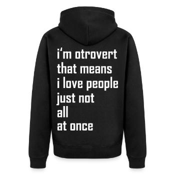 otroverted - Veste à capuche bio Premium Unisexe - noir - Dos - Nico (187cm)