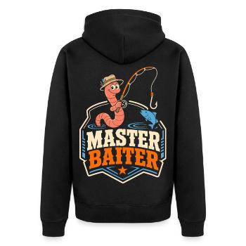 Master Baiter Angel Word Game - Unisex Premium Organic Zip Hoodie - black - Back - Nico (187cm)