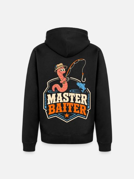 Master Baiter Angel-Wortspiel - Unisex Premium Bio Zip Hoodie - Schwarz
