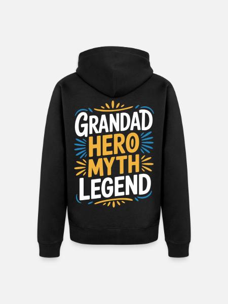 Großvater-Helden-Mythos-Legende - Unisex Premium Bio Zip Hoodie - Schwarz