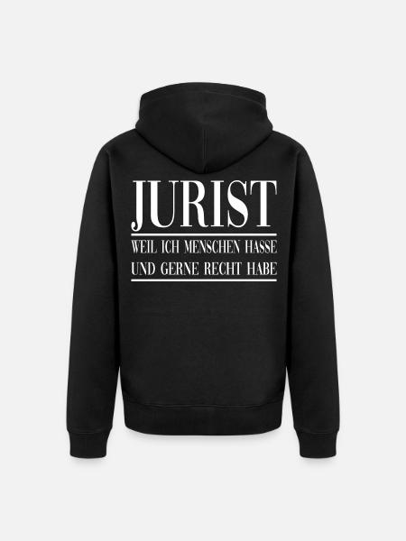 Jurist - Unisex Premium Bio Zip Hoodie - Schwarz