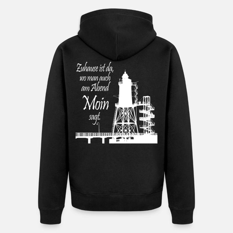 Zuhause - Unisex Premium Bio Zip Hoodie - Schwarz