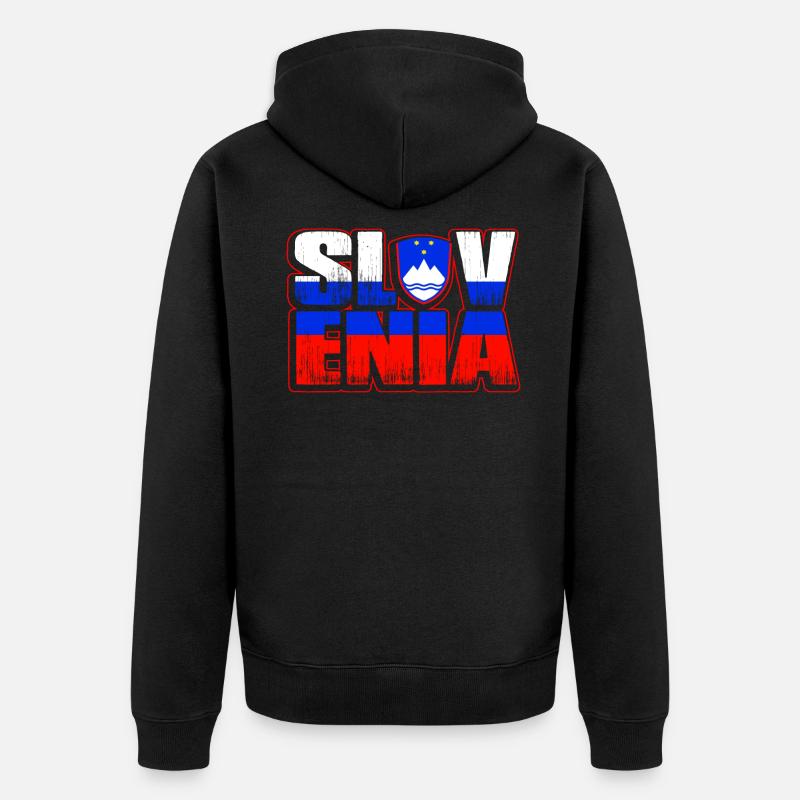 Slovénie - Veste à capuche bio Premium Unisexe - noir