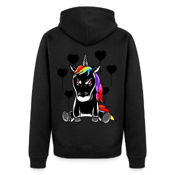 Halloween Licorne Mal Méchant Créature mythique Horreur - Veste à capuche bio Premium Unisexe - noir - Dos - Nico (187cm)