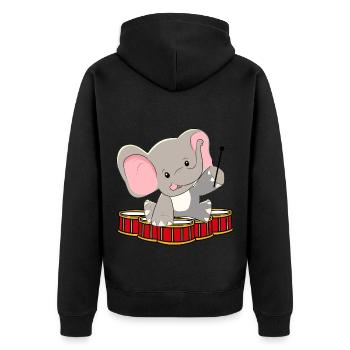 Xmas Baby Play Drum Noise Screaming Drum - Unisex Premium Organic Zip Hoodie - black - Back - Nico (187cm)