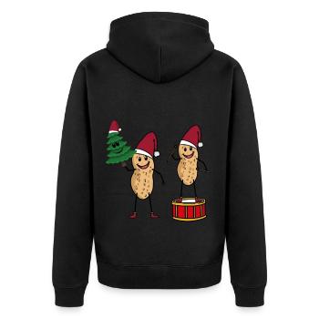 Santa Claus Peanut Christmas Tree Xmas Christmas - Unisex Premium Organic Zip Hoodie - black - Back - Nico (187cm)
