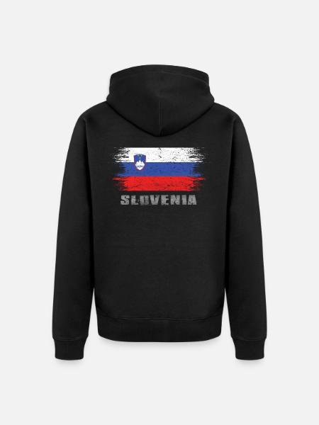 Slowenien - Unisex Premium Bio Zip Hoodie - Schwarz
