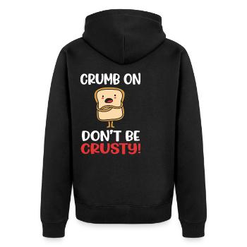 Knoblauch Brot - Unisex Premium Bio Zip Hoodie - Schwarz - Hinten - Nico (187cm)