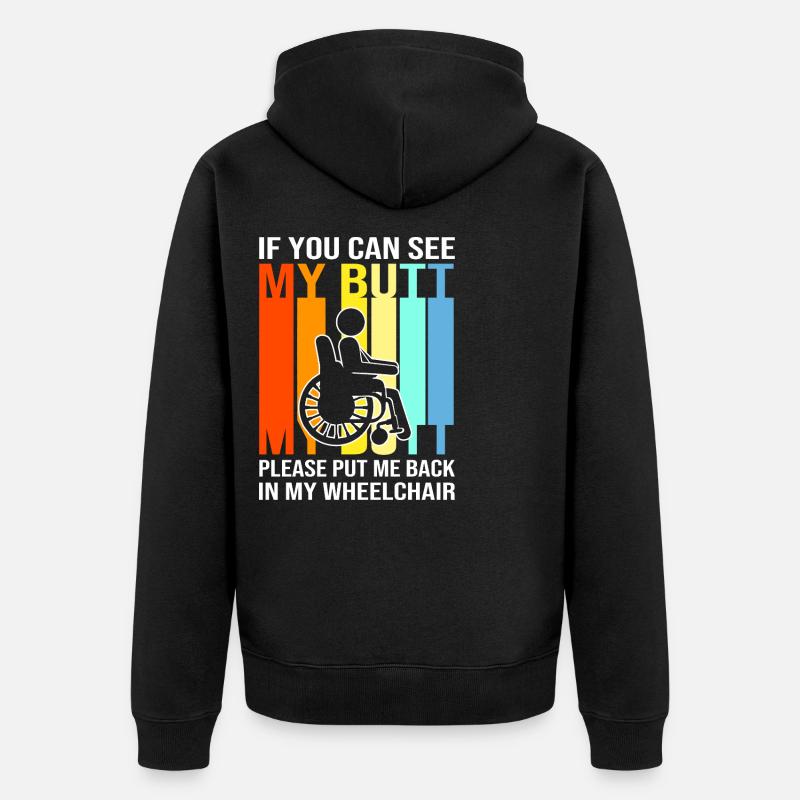 Rollstuhl - Unisex Premium Bio Zip Hoodie - Schwarz