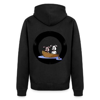 chiens bateau à rames bateau à aubes bateau à pagaie aviron - Veste à capuche bio Premium Unisexe - noir - Dos - Nico (187cm)