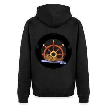 Volant à voile bateau maritime naviguant Ahoy Captain - Veste à capuche bio Premium Unisexe - noir - Dos - Nico (187cm)