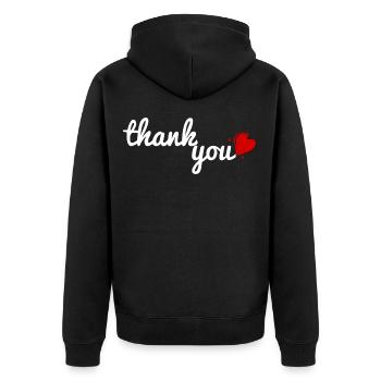 merci <3 merci coeur - Veste à capuche bio Premium Unisexe - noir - Dos - Nico (187cm)
