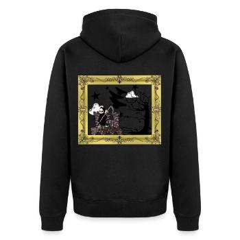 Horror Mittelalter Burg Festung Sensenmann Tod - Unisex Premium Bio Zip Hoodie - Schwarz - Hinten - Nico (187cm)
