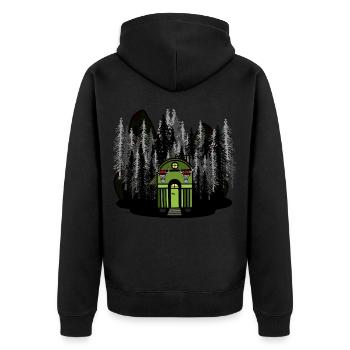 Cabane de chasseur Forêt Nature Amoureux Nature Nature Sombre - Veste à capuche bio Premium Unisexe - noir - Dos - Nico (187cm)