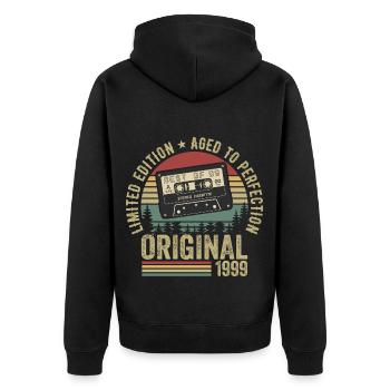1999 Vintage Vintage 1999 Birthday 1999 Retro - Unisex Premium Organic Zip Hoodie - black - Back - Nico (187cm)