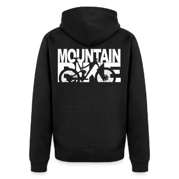 Mountain biking in the mountains - Unisex Premium Organic Zip Hoodie - black - Back - Nico (187cm)