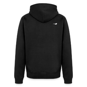 Küstenseeschwalbe - Unisex Premium Bio Zip Hoodie - Schwarz - Hinten - Nico (187cm)
