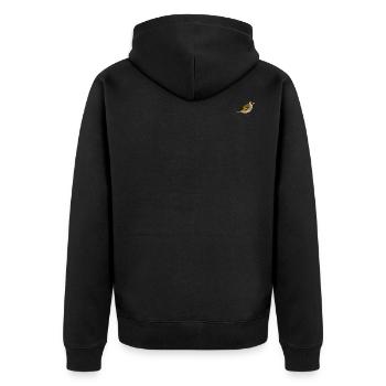 Stieglitz - Unisex Premium Bio Zip Hoodie - Schwarz - Hinten - Nico (187cm)