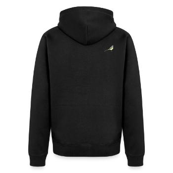 Gebrigsstelze - Unisex Premium Bio Zip Hoodie - Schwarz - Hinten - Nico (187cm)
