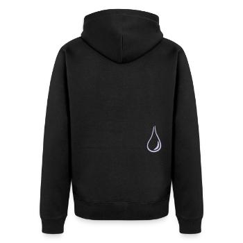 tear drop - Unisex Premium Bio Zip Hoodie - Schwarz - Hinten - Nico (187cm)