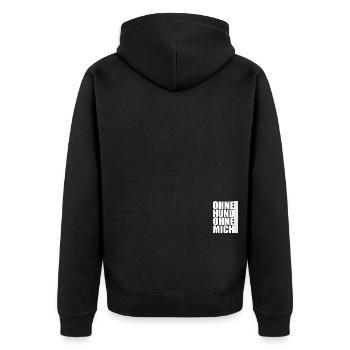 Ohne Hund Ohne Mich Hundemotiv IGP Mondioring - Unisex Premium Bio Zip Hoodie - Schwarz - Hinten - Nico (187cm)