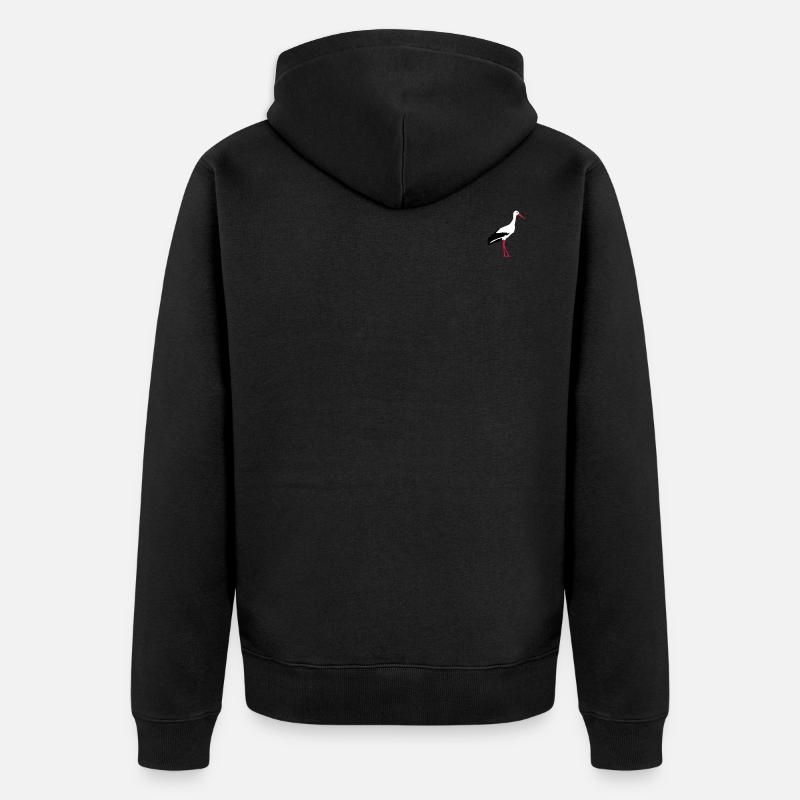 Cigogne blanche - Veste à capuche bio Premium Unisexe - noir