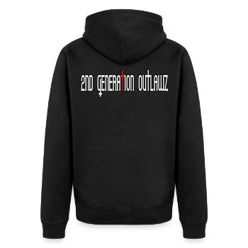 2nd Generation Outlawz / 2go - Unisex Premium Organic Zip Hoodie - black - Back - Nico (187cm)