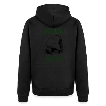 PROUD MUSLIM - Unisex Premium Organic Zip Hoodie - black - Back - Nico (187cm)