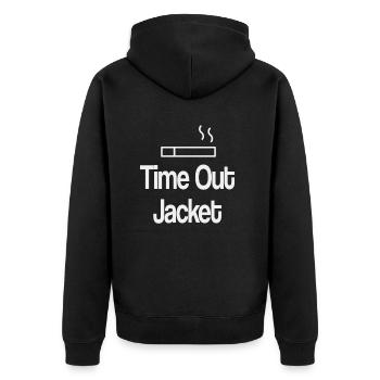 Time out jacket smoking - Unisex Premium Organic Zip Hoodie - black - Back - Nico (187cm)