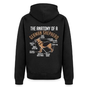 Anatomie berger allemand - Veste à capuche bio Premium Unisexe - noir - Dos - Nico (187cm)