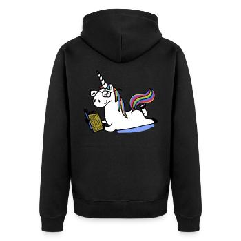 Unicorn Unicorn Cartoon - Veste à capuche bio Premium Unisexe - noir - Dos - Nico (187cm)