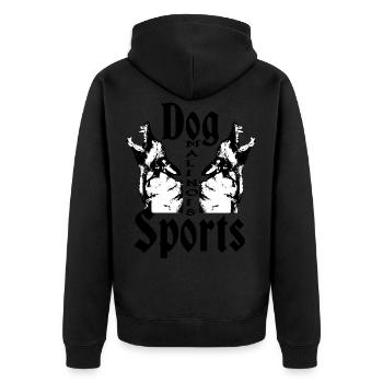 Malinois,Mail,Hundesport,Hunderasse,Polizeihund - Unisex Premium Bio Zip Hoodie - Schwarz - Hinten - Nico (187cm)