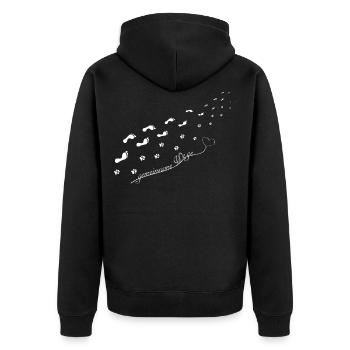 HUND & MENSCH GEMEINSAME WEGE - Unisex Premium Bio Zip Hoodie - Schwarz - Hinten - Nico (187cm)