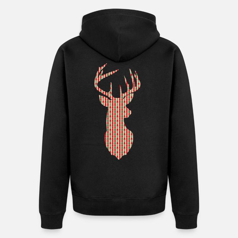 cerfs communs de Noël - Géométrie Design arbre de Noël - Veste à capuche bio Premium Unisexe - noir