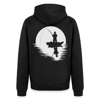 pêcheurs Pleine Lune Lune pêche Pêche Style de cadeau - Veste à capuche bio Premium Unisexe - noir - Dos - Nico (187cm)