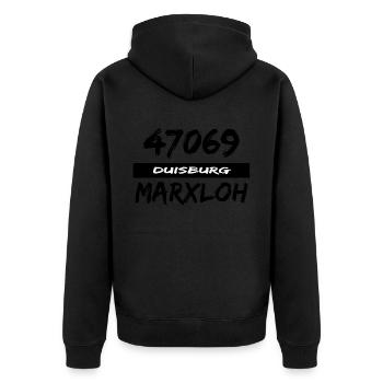 47069 Duisburg Marxloh - Veste à capuche bio Premium Unisexe - noir - Dos - Nico (187cm)